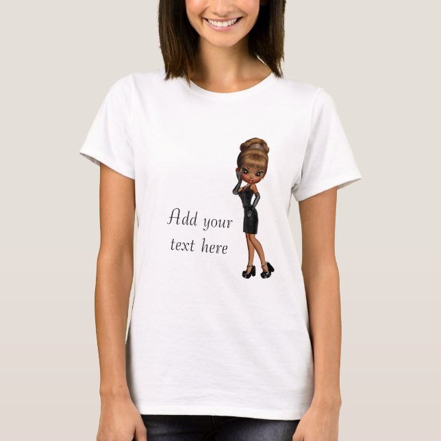 Camiseta personalizada de princesa diva afroameric (Anverso)