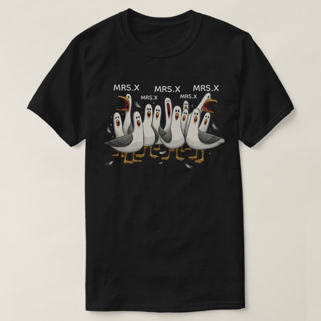 Camiseta Personalizada de Profesor con Gaviotas, C (Diseño del anverso)