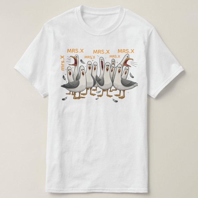 Camiseta Personalizada de Profesora de Gaviotas, C (Diseño del anverso)