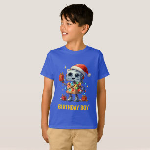 Camiseta personalizada de Robot de Navidad para ni
