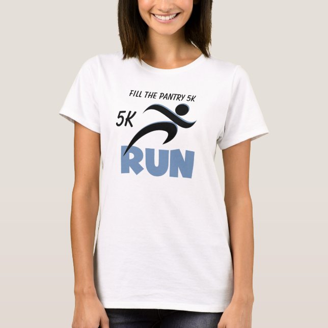 Camiseta personalizada de RUN Blue Text (Anverso)