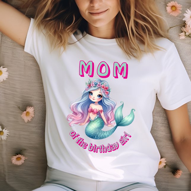 Camiseta personalizada de sirena menta para mamá d (Subido por el creador)