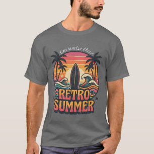 Camiseta Personalizada de Surf de Verano Retro   P