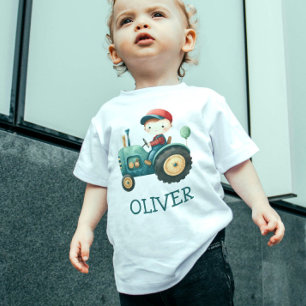 Camiseta Personalizada de Tractor Verde Lindo para