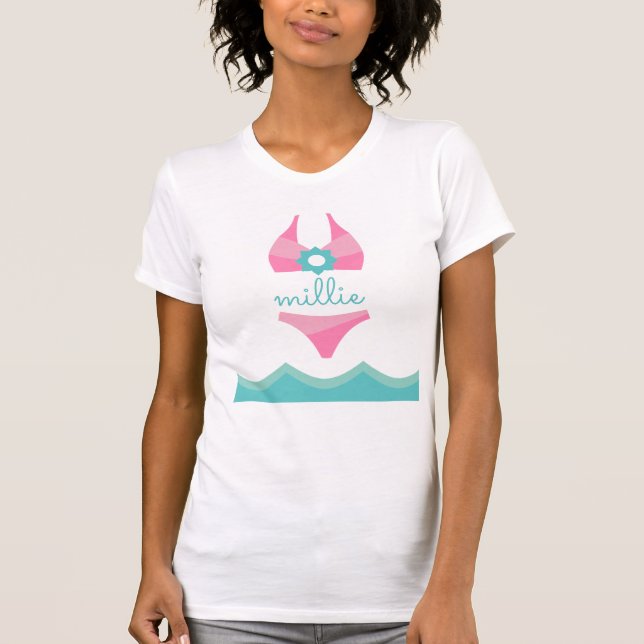 Camiseta personalizada de traje de baño en bikini  (Anverso)
