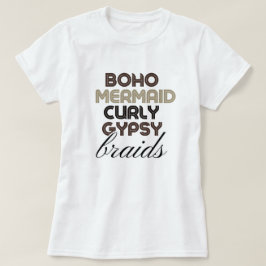 Camiseta personalizada de trenzas de sirena boho d
