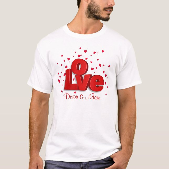 Camiseta personalizada de Valentine LOVE (Anverso)