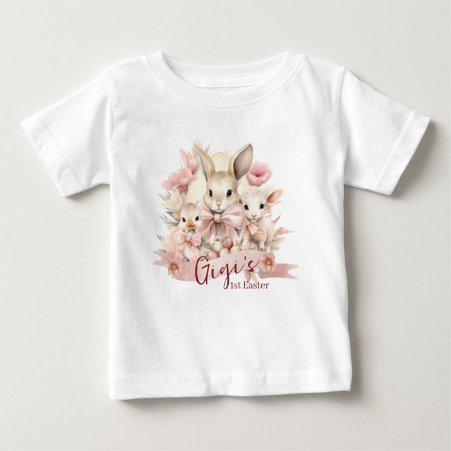 Camiseta personalizada del bebé de Pascua (Anverso)