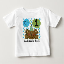 Camiseta personalizada del cumpleaños del oso de
