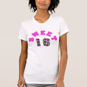 Camiseta personalizada del dulce 16 del estampado