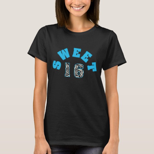 Camiseta personalizada del dulce 16 del estampado (Anverso)