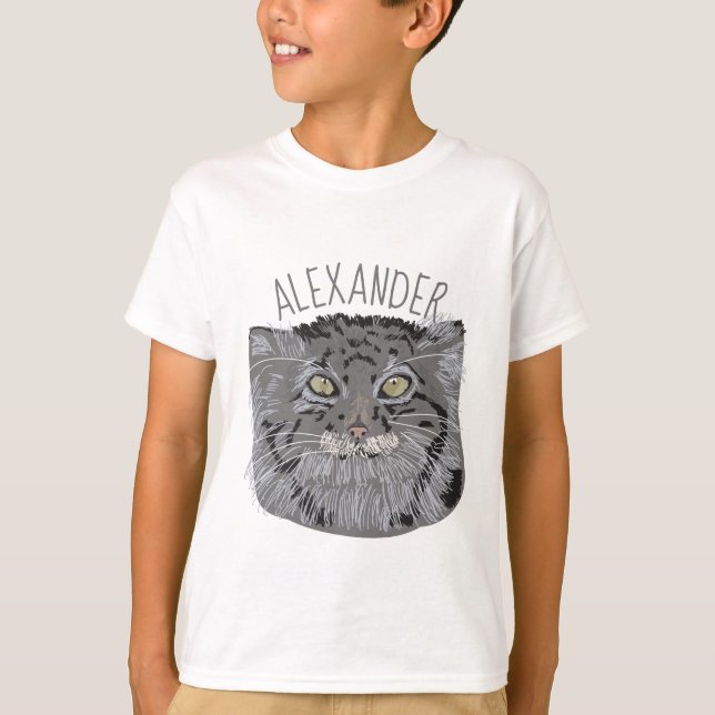 Camiseta personalizada del gráfico del gato de (Anverso)