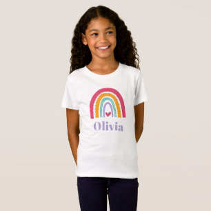 Camiseta personalizada en rosa arcoiris y morado