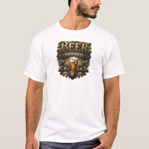 Camiseta personalizada FELICIDAD DE CERVEZA ROJA P