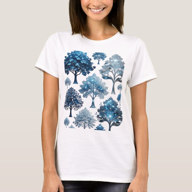 Camiseta personalizada Fresh Silver BLUE ICE TREES (Anverso)