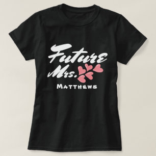 Camiseta personalizada futura Sra, corazones rosad
