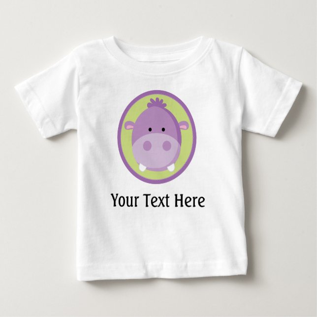 Camiseta personalizada hipopótamo del bebé (Anverso)
