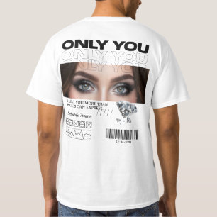 Camiseta Personalizada Imagen de Ojos y Nombre P