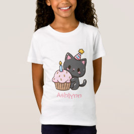 Camiseta Personalizada la fiesta de cumpleaños del gato neg
