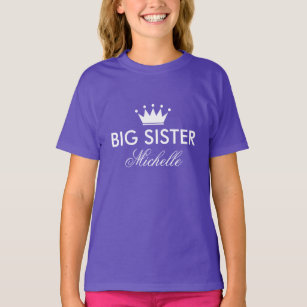 Camiseta personalizada linda de la hermana grande