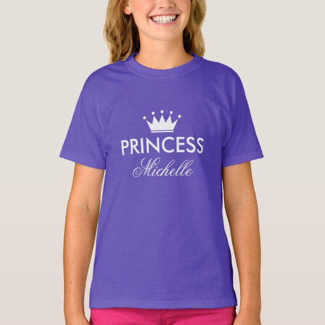 Camiseta personalizada linda de la princesa para (Anverso)