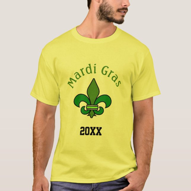 Camiseta Personalizada Mardi Gras Fleur de Lis (Anverso)