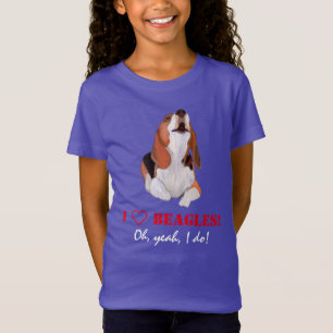 Camiseta personalizada Me encanta aullar Beagles
