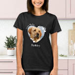 Camiseta Personalizada Me Encanta Mi Corazón de Perro Corto<br><div class="desc">¡Lleva a tu mejor amigo contigo a cualquier parte que vayas con esta camiseta de amante de los perros mascotas personalizados! ¡Un deber para cada amante de los perros, mamá de los perros y papá de los perros! Un divertido "Amo a mi perro"... Personalice la foto y el nombre favoritos...</div>