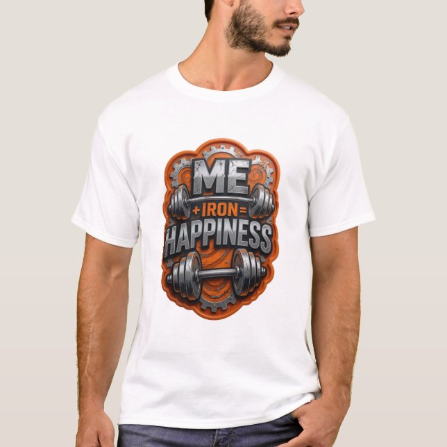 Camiseta personalizada ME IRON HAPPINESS de plata  (Anverso)