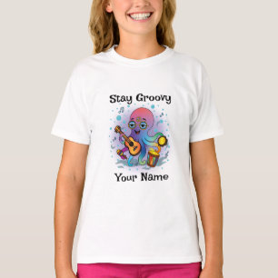 Camiseta personalizada   Nombre y texto de pulpo r