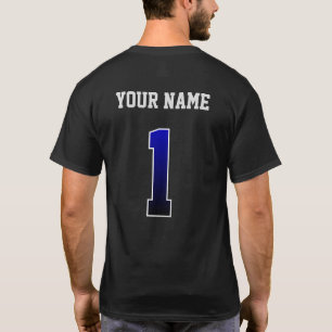 Camiseta personalizada número 1 azul personalizado