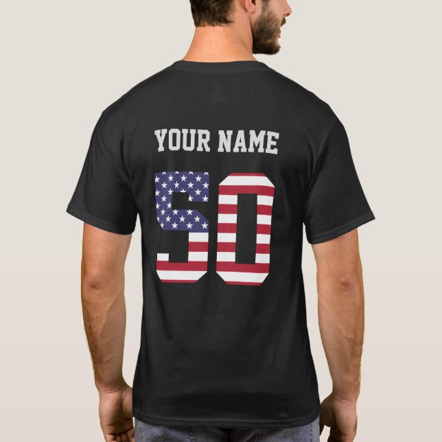 Camiseta personalizada número 50 de Estados Unidos (Reverso)
