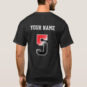 Camiseta personalizada número 5 rojo personalizado