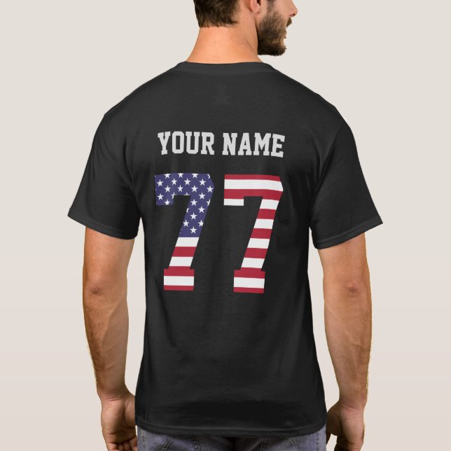 Camiseta personalizada número 77 de Estados Unidos (Reverso)