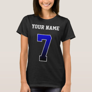 Camiseta personalizada número 7 azul personalizada