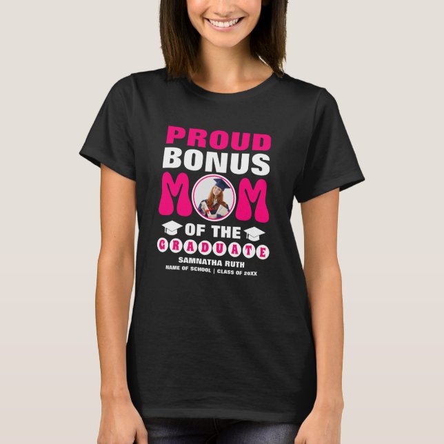 Camiseta Personalizada Orgullosa Bono De Madre De La Foto D (Anverso)