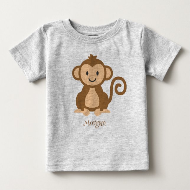 Camiseta personalizada para bebé mono (Anverso)