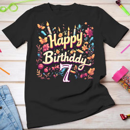 Camiseta personalizada para cumpleaños 7 niña