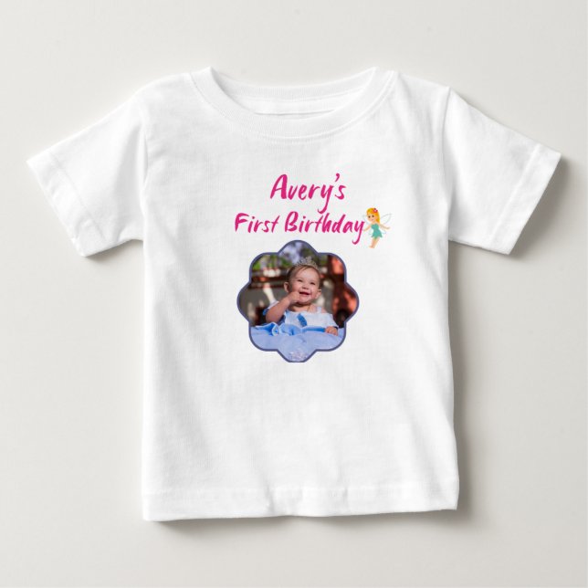 Camiseta Personalizada para Cumpleaños de Bebé Niñ (Anverso)