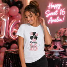 Camiseta personalizada para cumpleaños Sweet 16