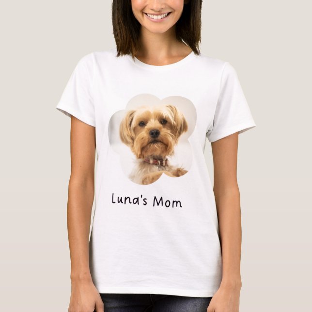 Camiseta personalizada para mamá de perro con foto (Anverso)