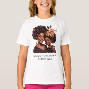 Camiseta personalizada para mamá y hija negras (20