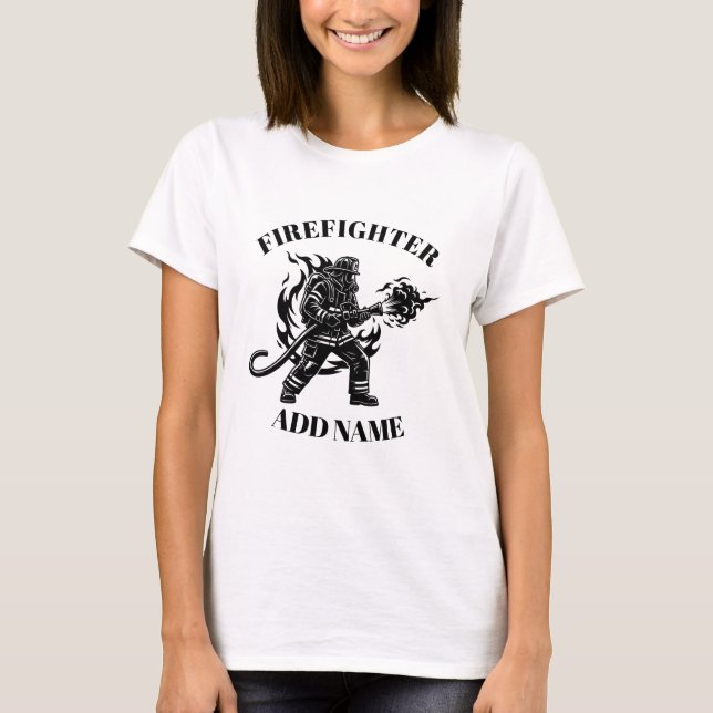 Camiseta personalizada para mujer bombera (Anverso)