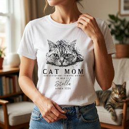 Camiseta Personalizada para Mujer de Gata Madre Si