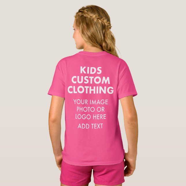 Camiseta personalizada para niña - WOW ROSA (Reverso completo)