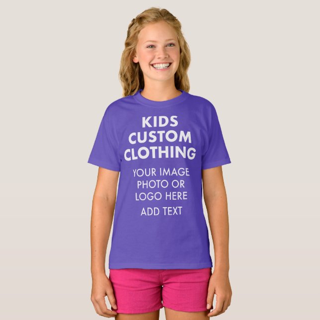 Camiseta personalizada para NIÑAS - MORADA (Anverso completo)
