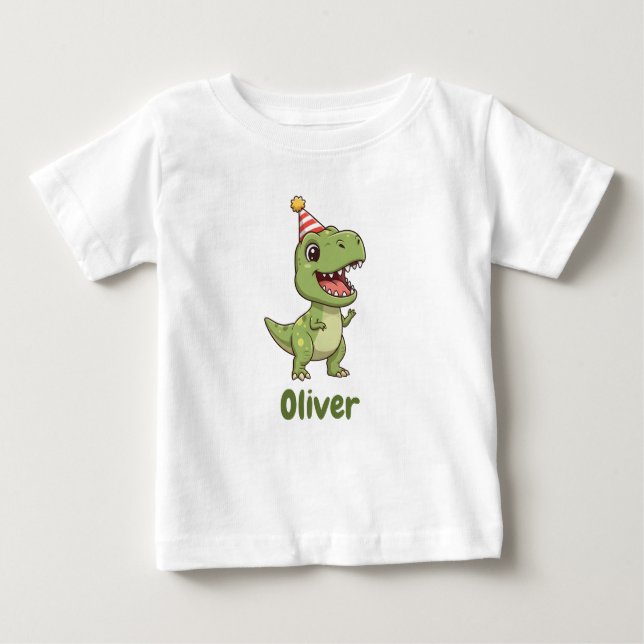 Camiseta personalizada para niños de dinosaurios c (Anverso)