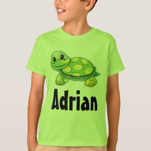 Camiseta Personalizada Para Niños Tortuga Verde Ad