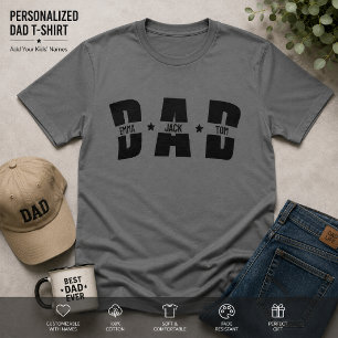 Camiseta personalizada para papá con nombres de lo