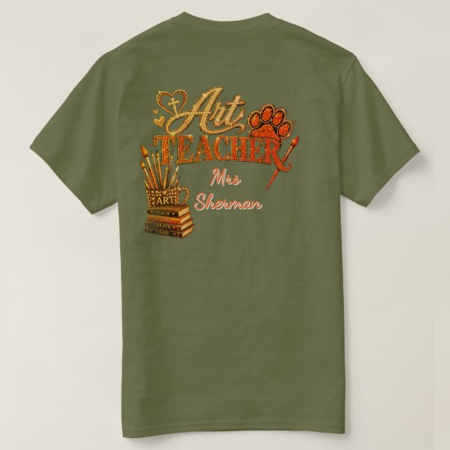 Camiseta personalizada para profesor de arte (Reverso del diseño)